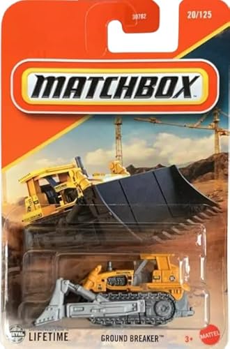 Matchbox Ground Breaker Diecast Auto, gelb/orange, Maßstab 1:64, 20/125 von Mattel