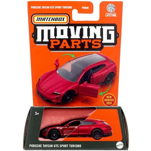 Matchbox Moving Parts, Porsche Taycan GTS Sport Turismo, Rot, Maßstab 1:64, Druckguss Matchbox Moving Parts, Porsche Taycan GTS Sport Turismo, Rot, Maßstab 1:64, Druckguss von Mattel