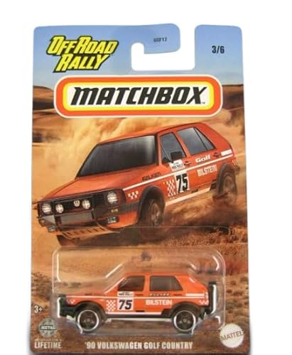 Matchbox Off Road Rally 3/6, '90 Volkswagen Golf Country, Orange, Maßstab 1:64, Druckguss Matchbox Off Road Rally 3/6, '90 Volkswagen Golf Country, Orange, Maßstab 1:64, Druckguss von Mattel