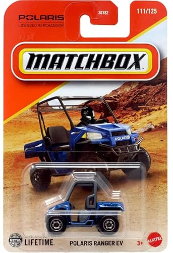 Matchbox Polaris Ranger EV [Blau] 111/125, Druckguss-Auto im Maßstab 1:64 von Mattel