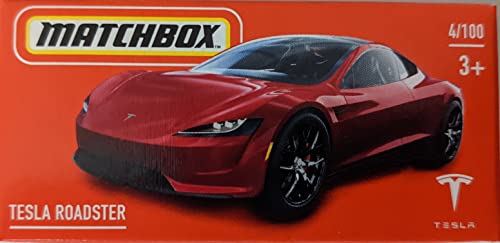 Matchbox Power Grabs Tesla Roadster 4/100, Rot von Mattel