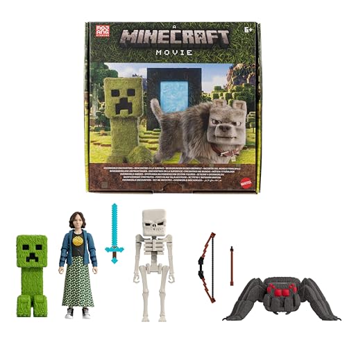 Mattel Minecraft Geschichtenset mit 4 Actionfiguren und 3 Zubehörteilen, Begegnungen in der Oberwelt-Set, inspiriert von EIN Minecraft Film, Spielzeug zum Sammeln, JFR70 Mattel Minecraft Geschichtenset mit 4 Actionfiguren und 3 Zubehörteilen, Begegnungen in der Oberwelt-Set, inspiriert von EIN Minecraft Film, Spielzeug zum Sammeln, JFR70 von Mattel