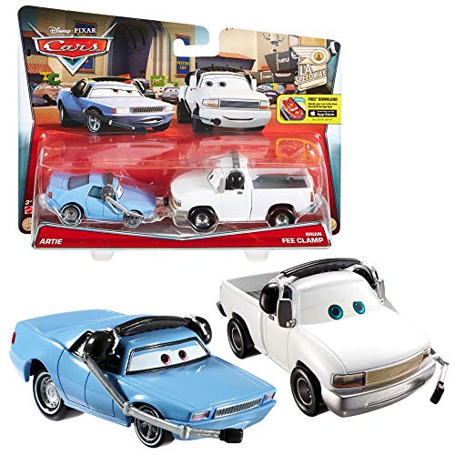 Mattel Auswahl Doppelpack | Disney Cars | Fahrzeug Modelle | Die Cast 1:55, Disney Cars Doppelpacks:Artie & Brian Fee Clamp von Mattel