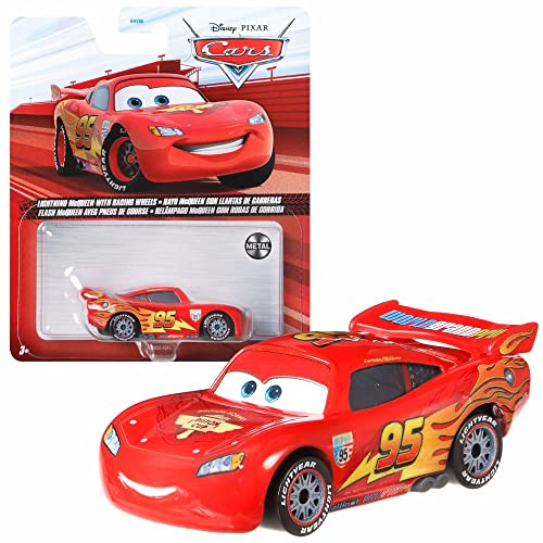 Mattel Fahrzeuge Racing Style | Disney Cars | Die Cast 1:55 Auto, Typ:L. McQueen Racing Wheels von Mattel