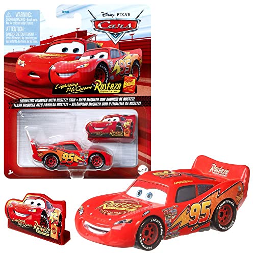 Mattel Auswahl Fahrzeuge Racing Style | Disney Cars | Die Cast 1:55 Auto, Typ:Lightning McQueen Rust-Eze Sign, CDXV59 von Mattel