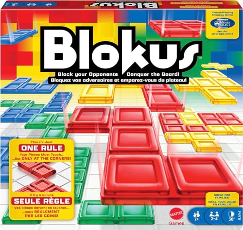 Mattel Games Blokus Spiel, Brettspiel für die Familie, Strategiespiel, für 2-4 Spieler, Gesellschaftsspiel, ab 7 Jahren, BJV44 von Mattel Games