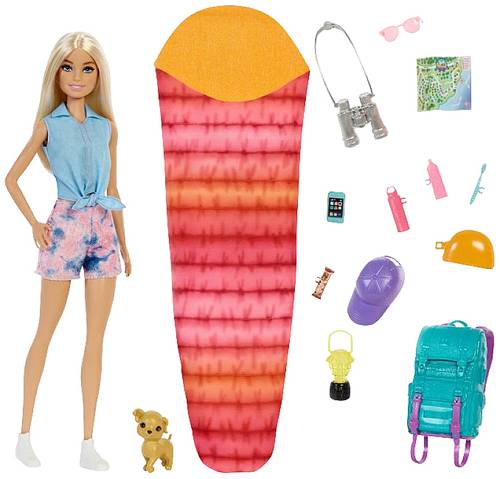Mattel Barbie ''It takes two! Camping'' Spielset mit Malibu Puppe, Hündchen und Acces HDF73 von Mattel