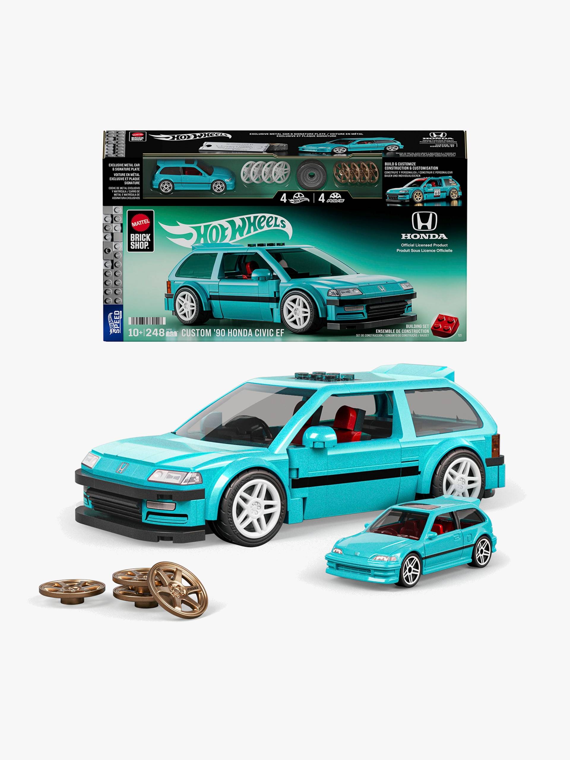 Mattel Brick Shop Hot Wheels Speed Series Bausatz Custom ’90 Honda Civic EF 248 Teile von Mattel