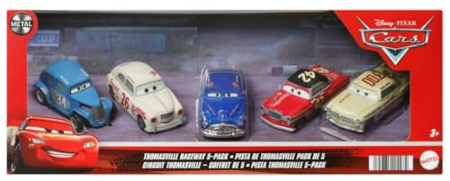 Mattel Cars 3 Thomasville Raceway 5er-Pack enthält: Heyday River Scott, Jimmy Lugrench, Dirt Track Fabulous Hudson Hornet, Ducky Fauntleroy, Leroy Hemming von Mattel
