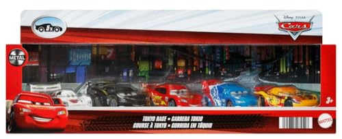 Mattel Cars 3 Tokyo Race 5 Pack Shu Todoroki, Lewis Hamilton, Lightning McQueen mit Rennrädern, Raoul CaRoule, Miguel Camino von Mattel