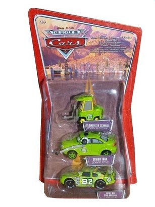 Mattel Cars 3 er Blister mit Nebekenezer Schmidt & Senior Trax & Shiny Wax von Mattel
