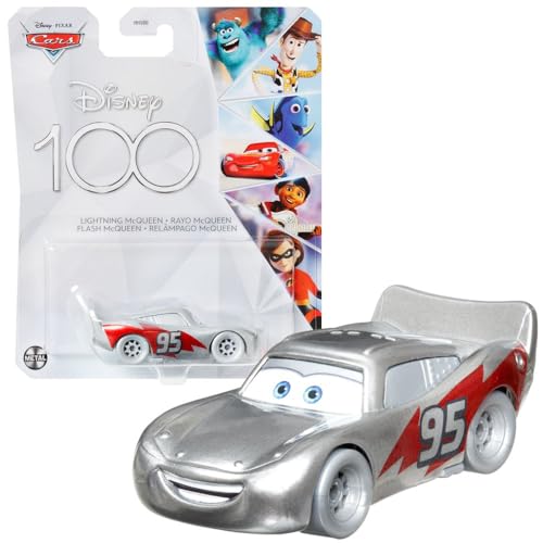 Mattel Cars Fahrzeuge | Disney 100 Jahre Edition | Cast 1:55 Autos, Typ:Lightning McQueen, (HNP98) von Mattel