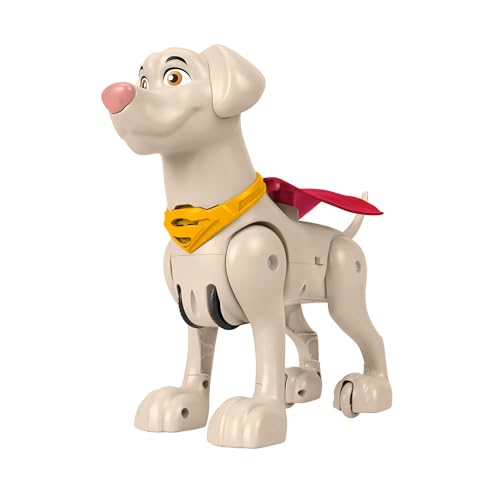 DC Comics DC Super Pets HJF35 - Superspeed-Flug Krypto, 35,5 cm große Transformationsfigur zum Aufziehen mit Geräuschen und automatischen Bewegungen, für Kinder ab 3 Jahren von Fisher-Price