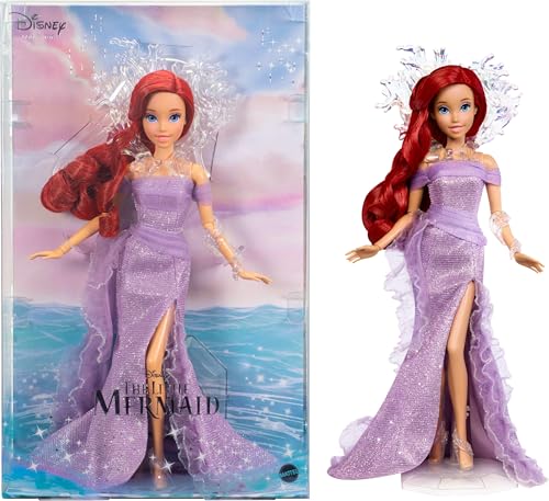 Mattel Disney Collector Arielle Die kleine Meerjungfrau Puppe mit Ausstellungsständer, inspiriert vom Film Disney 35th Anniversary von Mattel