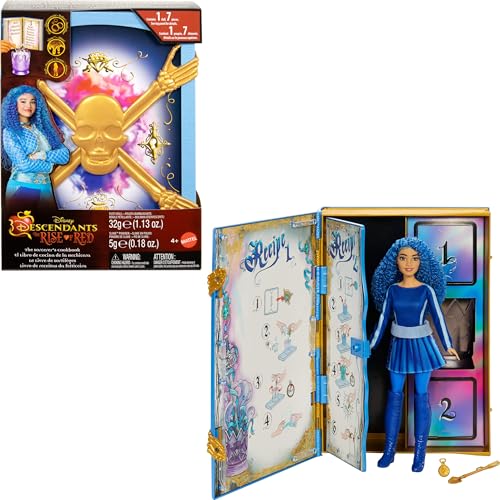 Mattel Disney Descendants 4: Der Aufstieg der roten Prinzessin Chloe Charming, Tochter von Aschenputtel Puppe & Spielset, Das Zauber-Kochbuch, Mix für Überraschung von Disney Princess