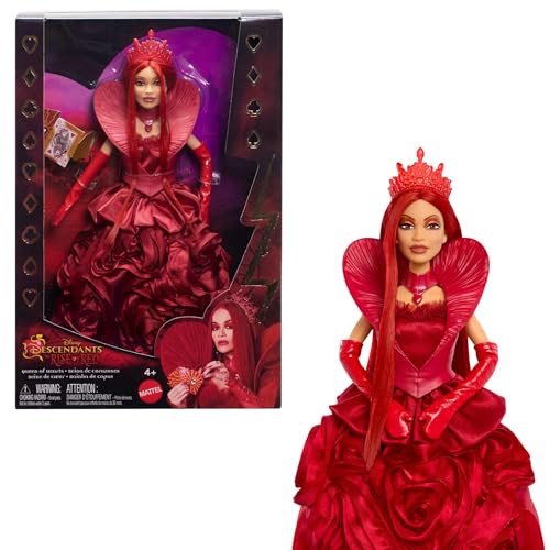 Mattel Disney Descendants 4: The Rise of Red“ Herzkönigin-Modepuppe mit vom Film inspirierter königlicher Robe und Accessoires, einschließlich Puppenständer, HWV09 Mattel Disney Descendants 4: The Rise of Red“ Herzkönigin-Modepuppe mit vom Film inspirierter königlicher Robe und Accessoires, einschließlich Puppenständer, HWV09 von Mattel