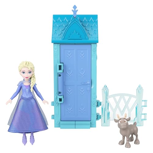 Mattel Disney Die Eiskönigin Spielzeug, Arendelle-Spielset mit Kleiner Puppe und 5 Überraschungen, einschließlich Puppe, Freund-Figur und 34 Zubehörteile für das Dorf (Stile können abweichen), JFG24 von Mattel