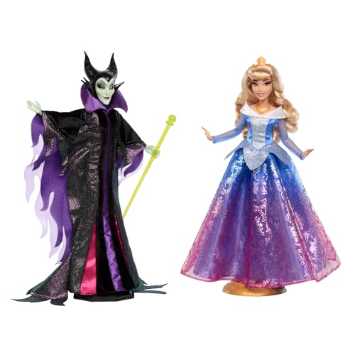 Mattel Disney Malefiz- und Aurora- Modepuppen zum Sammeln, Inspiriert vom Disney-Film Dornröschen“, Geschenke für Kinder und Sammler HPG10 von Mattel