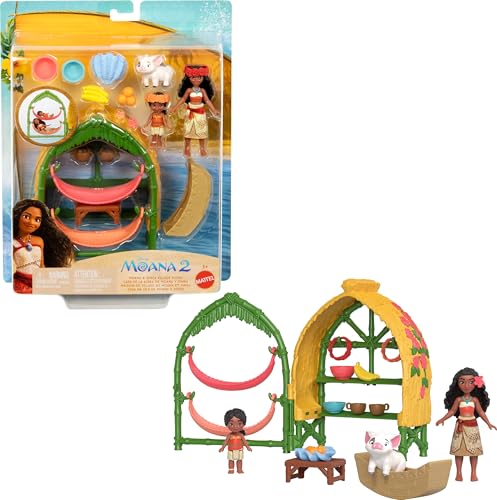 Mattel Disney Moana 2 Spielzeuge, Moana & Simea Village Home Spielset mit 2 kleinen Puppen, Pua-Figur & 15 Zubehörteilen Mattel Disney Moana 2 Spielzeuge, Moana & Simea Village Home Spielset mit 2 kleinen Puppen, Pua-Figur & 15 Zubehörteilen von Mattel