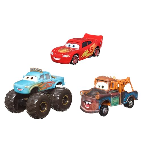 Mattel Disney Pixar Cars On The Road Spielzeugautos & Trucks, Maßstab 1:55, Fahrzeug-Set mit Road Trip Lightning McQueen, 3er-Pack Mattel Disney Pixar Cars On The Road Spielzeugautos & Trucks, Maßstab 1:55, Fahrzeug-Set mit Road Trip Lightning McQueen, 3er-Pack von Mattel