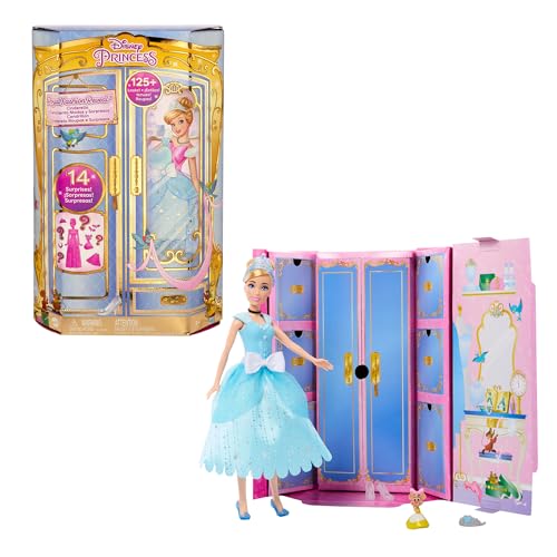 Mattel Disney Prinzessin-Spielzeug, Cinderella-Modepuppe mit Freundefigur und 12 geheimen Mode- und Zubehörteilen, inspiriert vom Disney-Film, Geschenke für Kinder, JCR96 Mattel Disney Prinzessin-Spielzeug, Cinderella-Modepuppe mit Freundefigur und 12 geheimen Mode- und Zubehörteilen, inspiriert vom Disney-Film, Geschenke für Kinder, JCR96 von Mattel