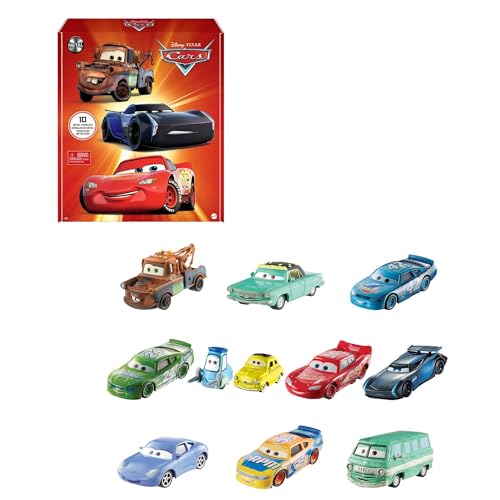 Mattel DisneyPixar Cars Florida International Speedway 10er-Pack Die-Cast-Fahrzeuge im Maßstab 1:55 für Renn- und Spielspaß, Geschenk für Kinder ab 3Jahren, HBW15 Mattel DisneyPixar Cars Florida International Speedway 10er-Pack Die-Cast-Fahrzeuge im Maßstab 1:55 für Renn- und Spielspaß, Geschenk für Kinder ab 3Jahren, HBW15 von Mattel