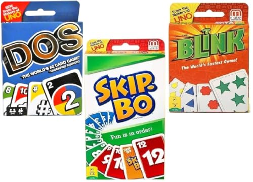 Mattel Dos, Blink und Skip-Bo Kartenspiel, Combo 3er Pack Mattel Dos, Blink und Skip-Bo Kartenspiel, Combo 3er Pack von Mattel
