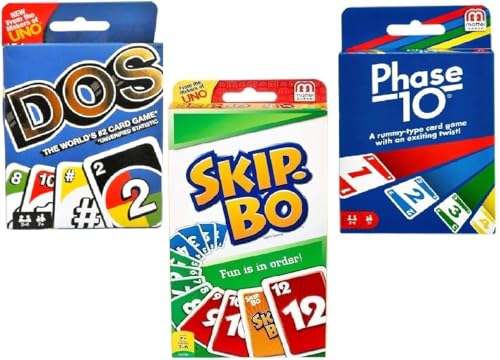 Mattel Dos, Phase 10 und Skip-Bo Kartenspiel, Combo 3er Pack Mattel Dos, Phase 10 und Skip-Bo Kartenspiel, Combo 3er Pack von Mattel