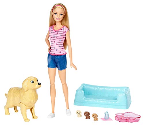 Barbie Mattel FDD43 - Hundemama, Welpen und Puppe von Barbie