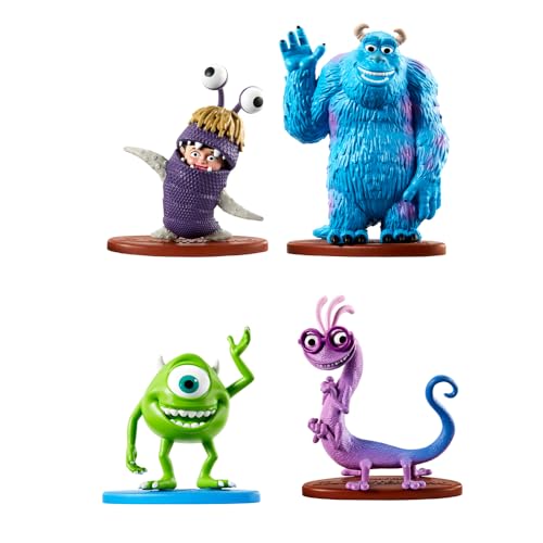 Mattel Figuren-Set inspiriert vom Disney Pixar Monsters Inc Film ~ Enthält Sulley, Mike, Boo und Randall, GMN34, Grün, Lila, Blau, Braun von Mattel
