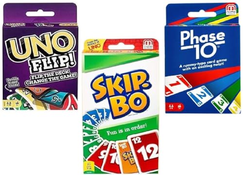 Mattel Flip, Phase 10 und Skip-Bo Kartenspiel, Combo 3er Pack Mattel Flip, Phase 10 und Skip-Bo Kartenspiel, Combo 3er Pack von Mattel