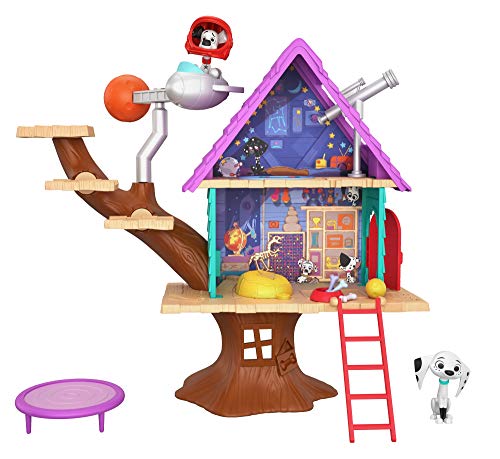 Mattel GDL88 - Disney Das Haus der 101 Dalmatiner Dylans Baumhaus Spielset mit Dylan und Dolly, Spielzeug ab 5 Jahren, Mehrfarbig von Mattel