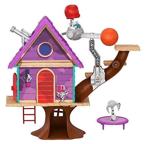 Mattel GDL88 - Disney Das Haus der 101 Dalmatiner Dylans Baumhaus Spielset mit Dylan und Dolly, Spielzeug ab 5 Jahren, Mehrfarbig von Mattel