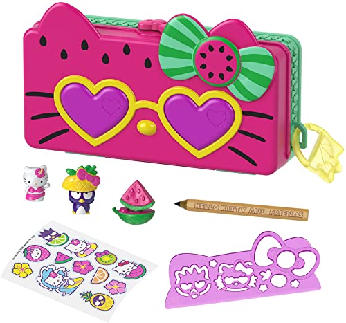 Mattel Hello Kitty GVC40 - Mattel Mattel Hello Kitty Minis Strand-Stiftspielset Schatulle, Spielzeug ab 4 Jahren von Mattel Hello Kitty