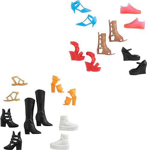 BARBIE Mattel Pack mit 5 Paar Schuhe Spielzeug, Mehrfarbig (GWD94) von BARBIE