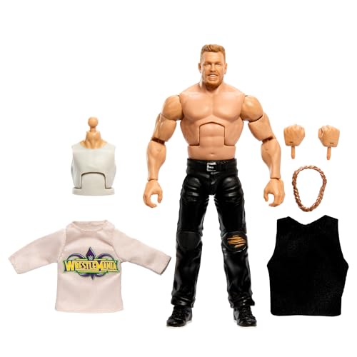 Mattel WWE Elite Actionfigur WrestleMania mit Zubehör und Nicholas-Bauteilen, bewegliche Sammelfigur für WWE-Fans HVJ10 von Mattel