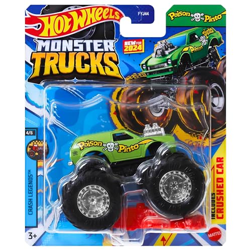 Mattel Hot Wheels Monster Trucks Sammelspielzeug im Maßstab 1:64 Druckguss-Fahrzeugmodell - Crash Legends 4/6 Poison Pinto - HTM31 Mattel Hot Wheels Monster Trucks Sammelspielzeug im Maßstab 1:64 Druckguss-Fahrzeugmodell - Crash Legends 4/6 Poison Pinto - HTM31 von Mattel