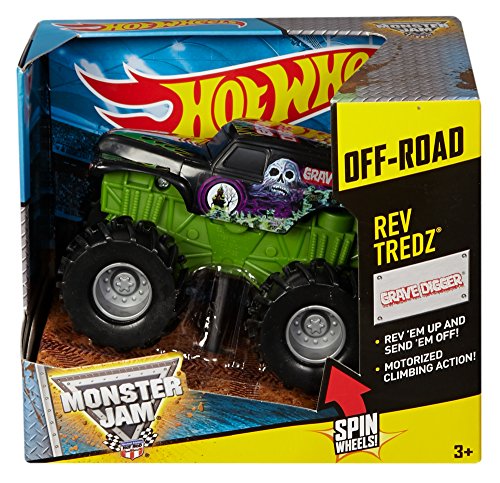 Mattel Hot Wheels chv36 Spielfahrzeug – Spielzeug-Fahrzeuge (Mehrfarbig, LKW, Monster Jam, 3 Jahr (E), 1: 43, REV Tredz Grave Digger) von Mattel