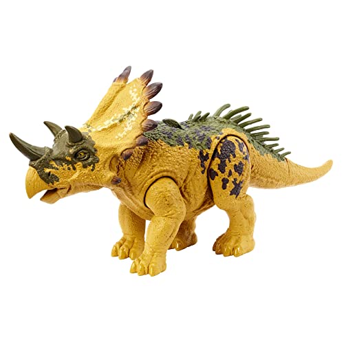 Mattel JURASSIC WORLD Wild Roar Regaliceratops - Brüllende Actionfigur mit Angriffsbewegungen, mit Track-Code für Augmented Reality-Erlebnisse, für Dinosaurier-Fans ab 4 Jahren, HLP19 Mattel JURASSIC WORLD Wild Roar Regaliceratops - Brüllende Actionfigur mit Angriffsbewegungen, mit Track-Code für Augmented Reality-Erlebnisse, für Dinosaurier-Fans ab 4 Jahren, HLP19 von Mattel