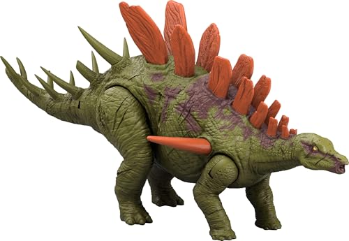 Mattel Jurassic World Dinosaurier-Spielzeug mit Brüllgeräusch & Angriffs-Action, Wild Roar Posable Figur, physisches & verbundenes digitales Spielen von Mattel