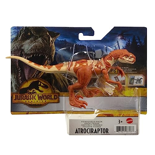 Mattel Jurassic World - Ferocious Pack - Actionfigur Dinosaurier - ATROCIRAPTOR GWC97 von Mattel
