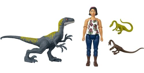 Mattel - Jurassic World Human & Dino Bundle Sammy, Velociraptor & Compy's von Mattel