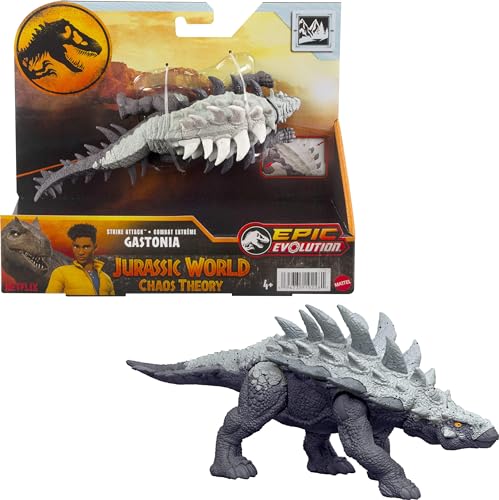 Mattel Jurassic World Strike Attack Dinosaurier Spielzeug mit Single-Strike Action & beweglichen Gelenken, Gastonia Actionfigur inklusive digitalem Spiel Mattel Jurassic World Strike Attack Dinosaurier Spielzeug mit Single-Strike Action & beweglichen Gelenken, Gastonia Actionfigur inklusive digitalem Spiel von Mattel