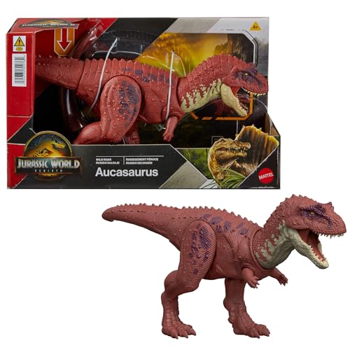 Mattel Jurassic World: Die Wiedergeburt Wild Roar Dinosaurierspielzeug, Aucasaurus mit steuerbarem Beißangriff in mehrere Richtungen und Brüllgeräusch, digitaler Spielspaß, JGB88 Mattel Jurassic World: Die Wiedergeburt Wild Roar Dinosaurierspielzeug, Aucasaurus mit steuerbarem Beißangriff in mehrere Richtungen und Brüllgeräusch, digitaler Spielspaß, JGB88 von Mattel