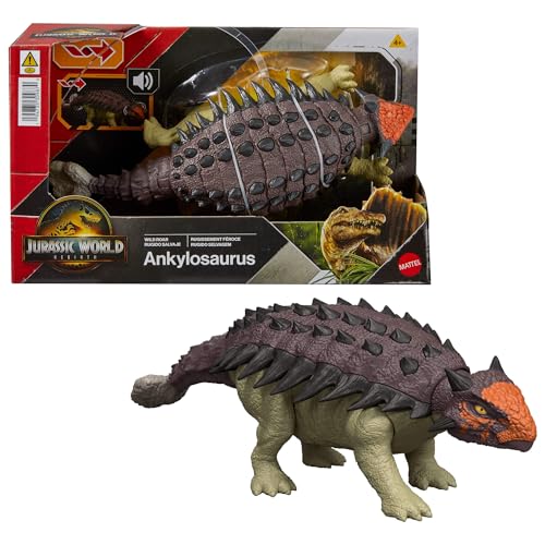 Mattel Jurassic World: Die Wiedergeburt Wild Roar-Dinosaurierspielzeug, bewegliche Ankylosaurus-Figur, mit Kopfstößen & Mehrfachattacken & Sound, digitaler Spielspaß, JGB90 Mattel Jurassic World: Die Wiedergeburt Wild Roar-Dinosaurierspielzeug, bewegliche Ankylosaurus-Figur, mit Kopfstößen & Mehrfachattacken & Sound, digitaler Spielspaß, JGB90 von Mattel