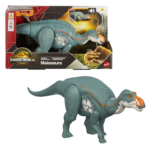 Mattel Jurassic World: Die Wiedergeburt Wild Roar Maiasaura Dinosaurierspielzeug mit steuerbarem Beiß-Angriff in mehrere Richtungen und Brüllgeräusch, digitale Spielmöglichkeiten, JGC82 Mattel Jurassic World: Die Wiedergeburt Wild Roar Maiasaura Dinosaurierspielzeug mit steuerbarem Beiß-Angriff in mehrere Richtungen und Brüllgeräusch, digitale Spielmöglichkeiten, JGC82 von Mattel