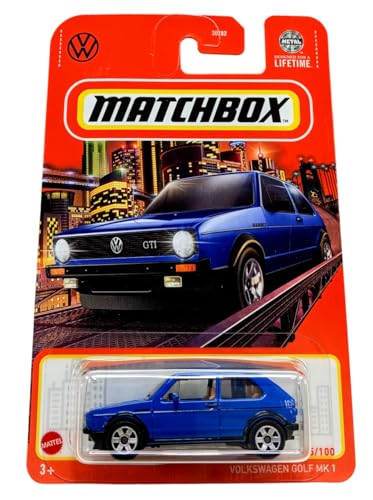 Mattel Matchbox Druckguss-Auto Volkswagen Golf MK 1 Blau 1974 1 Sammelfahrzeug für Kinder im Alter von 3–8 Jahren, Uni Mattel Matchbox Druckguss-Auto Volkswagen Golf MK 1 Blau 1974 1 Sammelfahrzeug für Kinder im Alter von 3–8 Jahren, Uni von Mattel