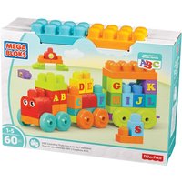 Mega Bloks - ABC Lernzug (60 Teile), Steck-Bausteine, Bauklötze, Lernspielzeug von Mattel