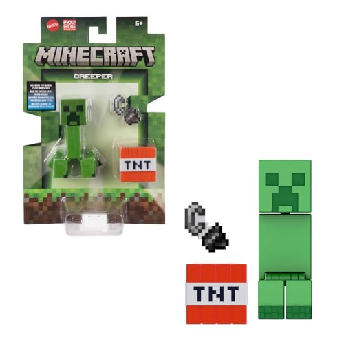 Mattel Minecraft Actionfigur & Zubehör 2er-Pack mit Creeper im 8,3 cm Maßstab, Sammelspielzeug-Set von Mattel