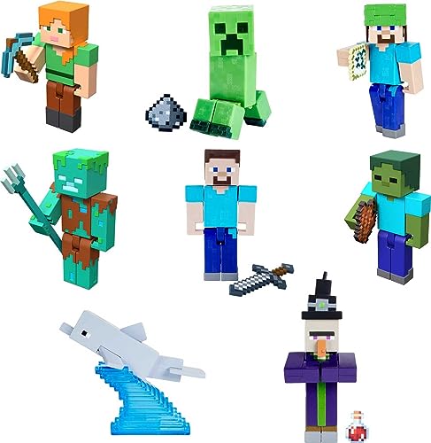 Mattel Minecraft Craft-A-Block Figures Assortment (8) von Mattel